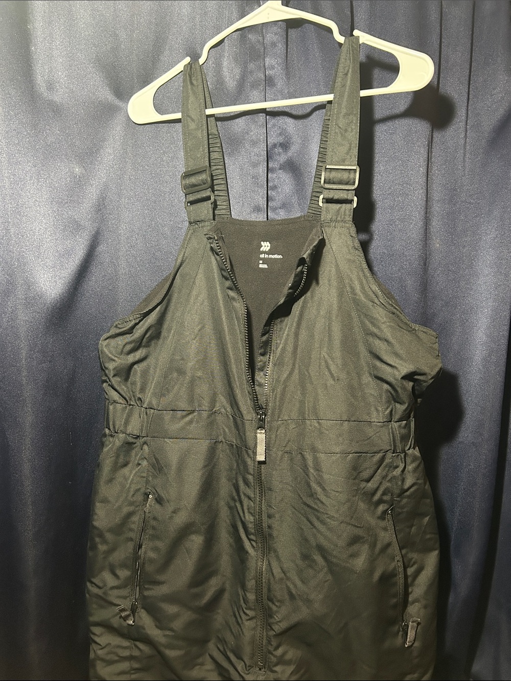 All In Motion. Men’s Black Snow Bib Overalls - Brand